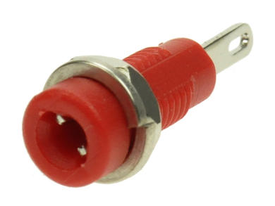 Banana socket; 2mm; 24.102.1; red; solder; 24mm; 6A; 60V; nickel plated brass; ABS; Amass; RoHS; 2.004.R
