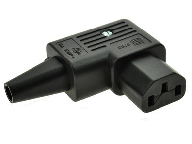 Socket; AC power; IEC C13 IBM; 4785.0000; angled 90°; for cable; 10A; 250V; screw; Schurter; RoHS