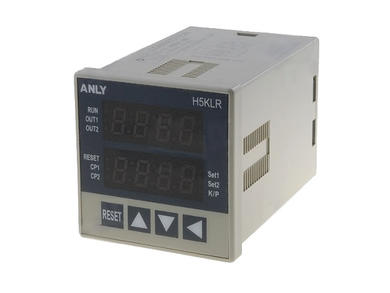 Impulse counter; A-H5KLR-8B 12-48 AC/DC; pulses; 0÷9999; 12÷48V; AC/DC; 48x48x78mm; 45x45mm; round socket 8 pins; Anly Electronics