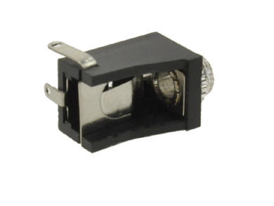 Socket; jack 3,5; GJ-3,5MB; mono; angled 90°; plastic; black; for panel; solder; RoHS