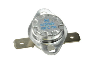 Thermostat; bimetallic; BT-H160H; NC; 160°C; 130°C; 10A; 250V AC; metal diam.16x20mm with bracket; 6,3mm horizontal connectors; ceramic; Profuse; RoHS