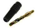 Banana plug; 2mm; 25.201.2; black; 27mm; solder; 10A; 60V; gold plated brass; PA; Amass; RoHS; 1.002.B