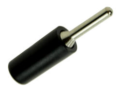 Banana plug; 2mm; 25.204.2; black; 25mm; solder; 10A; 60V; nickel plated brass; PE; Amass; RoHS