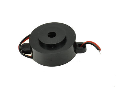 Buzzer piezoelektryczny; WEC3215 12V; 85 dB (d=0,1m); 3÷28V; 15mA; fi 38mm; 3,9kHz; na panel; z generatorem; przewody; 14mm; RoHS