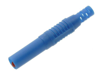 Banana plug; 4mm; 25.503.5; blue; safe; 54mm; solder; 32A; 1000V; nickel plated brass; PA; Amass; RoHS