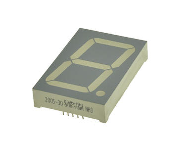 Display; LED; SA18-11EWA; single; red; anode; 7-segment; 44,5mm; 38mm; 56mm; Background colour: gray; 4,7÷24mcd; 625nm; Kingbright; 20mA; 2V
