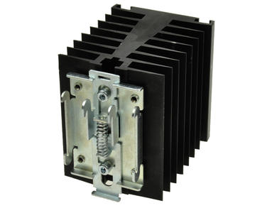Heatsink; SSRTH-82WU; for 1 phase SSR; with TS15 DIN rail handle; with holes; blackened; 1,1K/W; 82mm; 70mm; 80mm