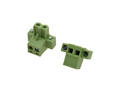 Terminal block; XY2500F-BS-02P; 2 ways; R=5,08mm; 18,6mm; 12A; 250V; for cable; angled 90°; bolted; square hole; slot screw; screw; vertical; 2,5mm2; green; Xinya; RoHS