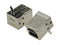 Socket; USB B; 151b; USB 2.0; black; through hole; angled 90°; horizontal; phosphor brozne; RoHS