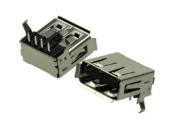 Socket; USB A; 181A-B; USB 2.0; black; through hole; angled 90°; phosphor brozne; RoHS