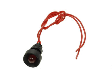 Indicator; KLP10R/230V; 13mm; LED 230V backlight; red; with cable; black; IP20; LED 10mm; 30mm; Elprod; RoHS