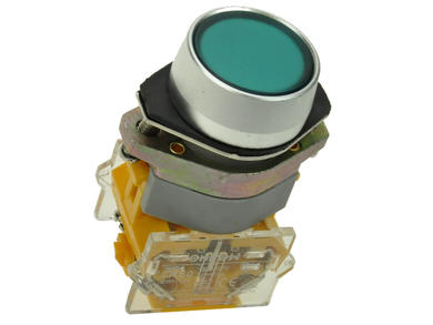 Przełącznik; przyciskowy; LAS0-A1Y-11G; ON-(OFF)+OFF-(ON); zielony; bez podświetlenia; śrubowe; 2 pozycje; 10A; 500V AC; 22mm; 50mm; Onpow