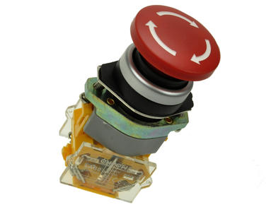 Przełącznik; bezpieczeństwa; przyciskowy; LAS0-B1Y-11TS/R; ON-OFF+OFF-ON; grzybkowy; odkręcany; 2 tory; czerwony; bez podświetlenia; bistabilny; śrubowe; 10A; 500V AC; Onpow