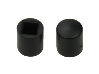 Cap; SC012-B; black; round; 6,3mm; 7,4mm; 3,3x3,3mm; RoHS