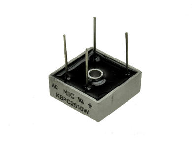 Bridge rectifier; KBPC2510W; 25A; 1000V; cube; through hole (THT); FM type 28,3x28,3x11mm; Master Instrument Corporation; RoHS