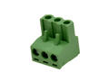Terminal block; EDK-5.08-03P-4S; 3 ways; R=5,08mm; 17,4mm; 15A; 300V; for cable; angled 90°; square hole; slot screw; screw; vertical; 2,5mm2; green; KLS; RoHS