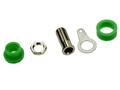 Banana socket; 4mm; 24.246.4; green; solder; 15mm; 19A; 60V; nickel plated brass; ABS; Amass; RoHS