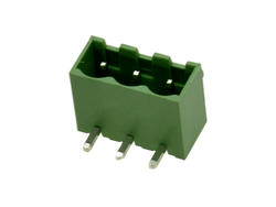 Terminal block; EDRC-5.08-03P-4; 3 ways; R=5,08mm; 8,2mm; 15A; 300V; through hole; angled 90°; closed; green; KLS; RoHS