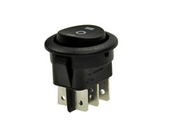 Przełącznik; klawiszowy (kołyskowy); MR3230R6BBNWC; ON-OFF-ON; 2 tory; czarny; bez podświetlenia; bistabilny; konektory 4,8x0,8mm; 20mm; 3 pozycje; 10A; 250V AC; Canal