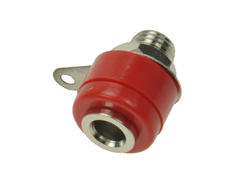 Banana socket; 4mm; 24.246.1; red; solder; 15mm; 19A; 60V; nickel plated brass; ABS; Amass; RoHS