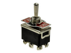 Switch; toggle; KN3(B)-223A; 3*2; (ON)-OFF-(ON); 2 ways; 3 positions; momentary; panel mounting; screw; 6A; 250V AC; black; 30mm