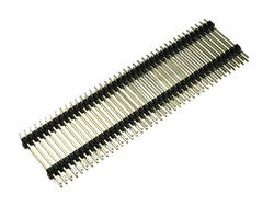Pin header; pin; PLD80S-29; 2,54mm; black; 2x40; straight; double deck; 20,5mm; 3/6mm; through hole; gold plated; RoHS