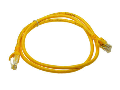 Cable; patchcord; U/UTP; CAT 5e; 1m; yellow; RJ4510Yo; stranded; Cu; round; PVC; 2x RJ45 plugs; Intex; RoHS