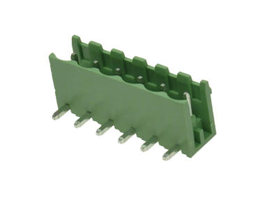 Terminal block; EDR-5.08-06P-4; 6 ways; R=5,08mm; 8,2mm; 15A; 300V; through hole; angled 90°; open; green; KLS; RoHS