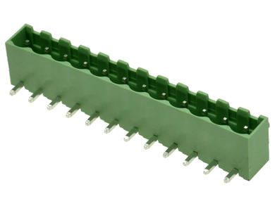 Terminal block; EDRC-5.08-12P-4; 12 ways; R=5,08mm; 8,2mm; 15A; 300V; through hole; angled 90°; closed; green; KLS; RoHS