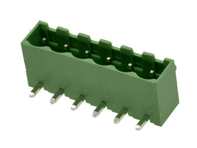 Terminal block; EDRC-5.08-06P-4; 6 ways; R=5,08mm; 8,2mm; 15A; 300V; through hole; angled 90°; closed; green; KLS; RoHS