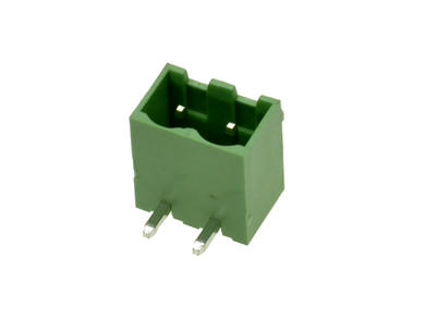 Terminal block; EDRC-5.08-02P-4; 2 ways; R=5,08mm; 8,2mm; 15A; 300V; through hole; angled 90°; closed; green; KLS; RoHS