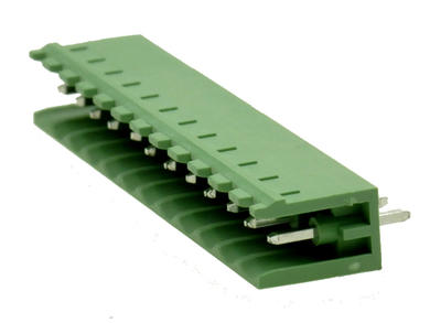 Terminal block; EDV-5.08-12P-4; 12 ways; R=5,08mm; 12,1mm; 15A; 300V; through hole; straight; open; green; KLS; RoHS