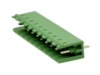 Terminal block; EDV-5.08-10P-4; 10 ways; R=5,08mm; 12,1mm; 15A; 300V; through hole; straight; open; green; KLS; RoHS