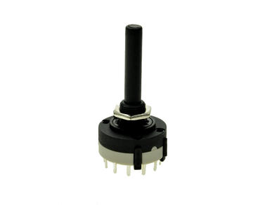 Switch; rotary; DS-1-SR26-NS-1; 12xON; 12 positions for 1 round; bistable; na panel; through hole; 1 way; black; 0,3A; 125V AC; 1A; 30V DC; black; plastic; no backlight; IP20; Canal