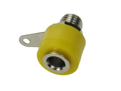 Banana socket; 4mm; 24.246.3; yellow; solder; 15mm; 19A; 60V; nickel plated brass; ABS; Amass; RoHS