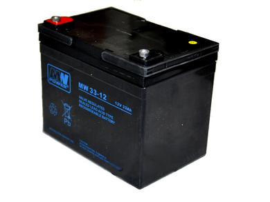 Rechargeable battery; lead-acid; maintenance-free; MW 33-12; 12V; 33Ah; 196x131x155mm; screw M5; MW POWER; 10,5kg; 6÷9 years
