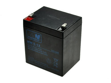 Rechargeable battery; lead-acid; maintenance-free; MW 5-12; 12V; 5Ah; 90x70x101(106)mm; connector 4,8 mm; MW POWER; 1,6kg; 6÷9 years