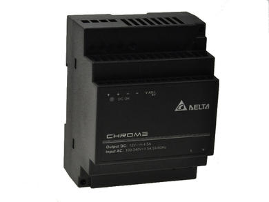 Power Supply; DIN Rail; DRC12V60W1AZ CHROME; 12V DC; 4,5A; 54W; black; plastic case; LED indicator; Delta Electronics; RoHS