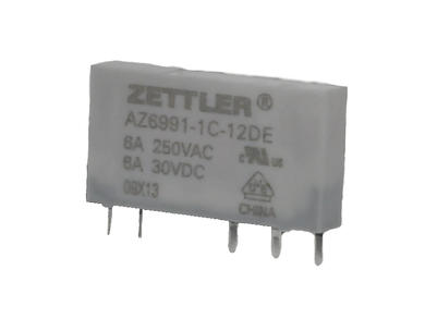 Relay; electromagnetic miniature; AZ6991-1C-12DE; 12V; DC; SPDT; 6A; 250V AC; 6A; 30V DC; PCB trough hole; for socket; Zettler; RoHS