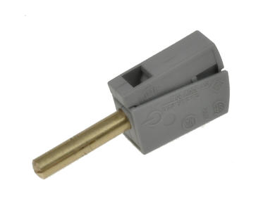 Banana plug; 4mm; WB224; grey; 40mm; spring; 24A; 42V; RoHS