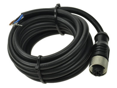 Socket with cable; M12-ASP01; M12-4p; 4 ways; straight; with 2m cable; 0,25mm2; 5mm; black; IP67; 4A; 250V; Aiks; RoHS