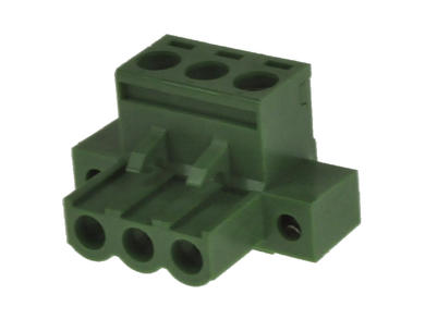 Terminal block; XY2500F-BS-03P; 3 ways; R=5,08mm; 18,6mm; 12A; 250V; for cable; angled 90°; square hole; bolted; slot screw; screw; vertical; 2,5mm2; green; Xinya; RoHS