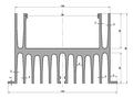 Radiator; do SSR 1-fazowych; z otworami; SSR P4357/10; czerniony; 0,8K/W; 100mm; 124mm; 80mm; produkcja własna Piekarz