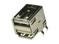 Socket; USB A; 153-W; USB 2.0; double; white; through hole; angled 90°; horizontal; phosphor brozne; RoHS