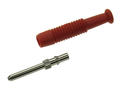 Banana plug; 2mm; MST3 973509101; red; 37mm; solder; 6A; 60V; nickel plated brass; PVC; Hirschmann; RoHS