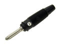 Banana plug; 4mm; BUELA-30 930727100; black; 60mm; pluggable (4mm banana socket); solder; 30A; 60V; nickel plated brass; PVC; Hirschmann; RoHS; BILA-30