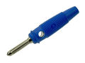Banana plug; 4mm; BUELA-30 930727102; blue; 60mm; pluggable (4mm banana socket); solder; 30A; 60V; nickel plated brass; PVC; Hirschmann; RoHS; BILA-30
