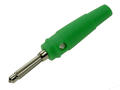 Banana plug; 4mm; 25.413.4; green; 61mm; pluggable (4mm banana socket); screwed; 32A; 60V; nickel plated brass; PVC; Amass; RoHS; 1.128