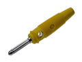 Banana plug; 4mm; BUELA-30 930727103; yellow; 60mm; pluggable (4mm banana socket); solder; 30A; 60V; nickel plated brass; PVC; Hirschmann; RoHS; BILA-30
