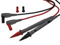 Test leads; 20.604.120; for multimeter; 2mm; safe; angled; 1,2m; PVC; 0,75mm2; black & red; 10A; 1000V; nickel plated brass; Amass